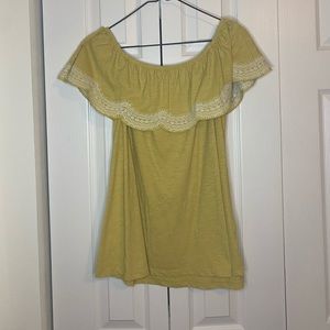 Yellow off the shoulder Shirt